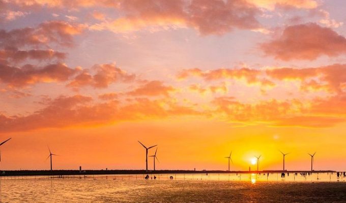 Sunset at Gaomei Wetlands